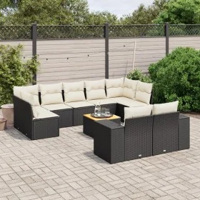 Gartensofa-Set 10-teilig mit schwarzen synthetischen Rattankissen von , Gartensets - Ref: Foro24-3225594, Preis: 592,68 €, Ra...