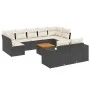 Garden sofa set 10 pieces with black synthetic rattan cushions by , Garden sets - Ref: Foro24-3225594, Price: 592,68 €, Disco...