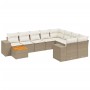 Garden sofa set with beige cushions 10 pieces synthetic rattan by , Garden sets - Ref: Foro24-3225610, Price: 651,78 €, Disco...