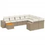 Juego de sofás jardín con cojines beige 10 pzas ratán sintético de , Conjuntos de jardín - Ref: Foro24-3225610, Precio: 678,4...