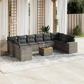 11-piece garden sofa set and gray synthetic rattan cushions by , Garden sets - Ref: Foro24-3225619, Price: 652,83 €, Discount: %