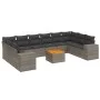11-piece garden sofa set and gray synthetic rattan cushions by , Garden sets - Ref: Foro24-3225619, Price: 652,83 €, Discount: %