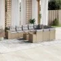 Set de sofás de jardín 11pzas con cojines ratán sintético beige de , Conjuntos de jardín - Ref: Foro24-3225625, Precio: 688,2...