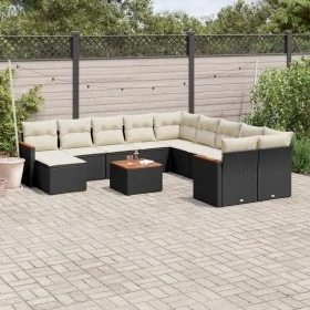 Garden sofa set 12 pieces with black synthetic rattan cushions by , Garden sets - Ref: Foro24-3226574, Price: 669,84 €, Disco...