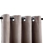 Cortinas opacas con anillas de metal 2 piezas gris topo 140x225