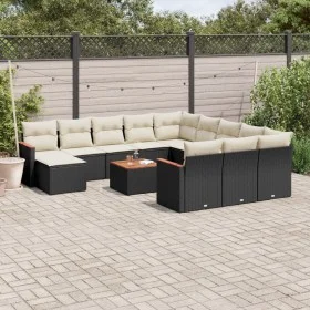 Gartensofa- und Kissenset 13-teilig aus schwarzem synthetischem Rattan von , Gartensets - Ref: Foro24-3226588, Preis: 766,44 ...