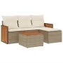 Garden sofa set with cushions 5 pieces beige synthetic rattan by , Garden sets - Ref: Foro24-3227591, Price: 313,51 €, Discou...