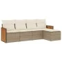 Garden sofa set with cushions 5 pieces beige synthetic rattan by , Garden sets - Ref: Foro24-3227598, Price: 329,29 €, Discou...