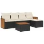 6-piece garden sofa set and black synthetic rattan cushions by , Garden sets - Ref: Foro24-3227603, Price: 326,03 €, Discount: %