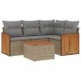 Garden sofa set with cushions 5 pieces beige synthetic rattan by , Garden sets - Ref: Foro24-3227620, Price: 337,70 €, Discou...
