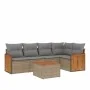 Garden sofa set with cushions 6 pieces beige synthetic rattan by , Garden sets - Ref: Foro24-3227634, Price: 390,07 €, Discou...