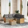 Garden sofa set with cushions 6 pieces beige synthetic rattan by , Garden sets - Ref: Foro24-3227648, Price: 390,07 €, Discou...