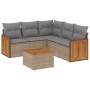 Garden sofa set with cushions 6 pieces beige synthetic rattan by , Garden sets - Ref: Foro24-3227648, Price: 366,99 €, Discou...