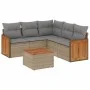 Garden sofa set with cushions 6 pieces beige synthetic rattan by , Garden sets - Ref: Foro24-3227648, Price: 390,07 €, Discou...