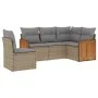 Garden sofa set with cushions 5 pieces beige synthetic rattan by , Garden sets - Ref: Foro24-3227655, Price: 343,13 €, Discou...