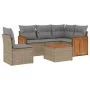 Garden sofa set with cushions 6 pieces beige synthetic rattan by , Garden sets - Ref: Foro24-3227662, Price: 390,07 €, Discou...