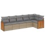 Gartensofa-Set mit Kissen, 6-teilig, beiges synthetisches Rattan von , Gartensets - Ref: Foro24-3227669, Preis: 371,30 €, Rab...