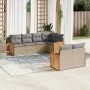 7-piece garden sofa set and beige synthetic rattan cushions by , Garden sets - Ref: Foro24-3227823, Price: 509,47 €, Discount: %