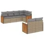 7-piece garden sofa set and beige synthetic rattan cushions by , Garden sets - Ref: Foro24-3227823, Price: 509,47 €, Discount: %