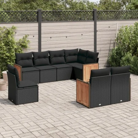 8-piece garden sofa set and black synthetic rattan cushions by , Garden sets - Ref: Foro24-3227840, Price: 551,41 €, Discount: %