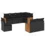 8-piece garden sofa set and black synthetic rattan cushions by , Garden sets - Ref: Foro24-3227840, Price: 551,41 €, Discount: %