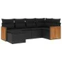 6-piece garden sofa set and black synthetic rattan cushions by , Garden sets - Ref: Foro24-3227854, Price: 382,87 €, Discount: %