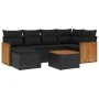 7-piece garden dining set and black synthetic rattan cushions by , Garden sets - Ref: Foro24-3227861, Price: 424,24 €, Discou...