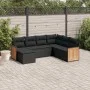 7-piece garden dining set and black synthetic rattan cushions by , Garden sets - Ref: Foro24-3227882, Price: 443,95 €, Discou...