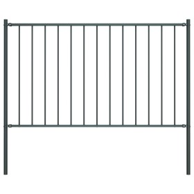 Fence panel and steel posts gray powder coating 1.7x0.75 m by vidaXL, fence panels - Ref: Foro24-145212, Price: 57,56 €, Disc...
