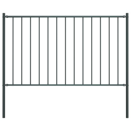 Fence panel and steel posts gray powder coating 1.7x0.75 m by vidaXL, fence panels - Ref: Foro24-145212, Price: 57,56 €, Disc...