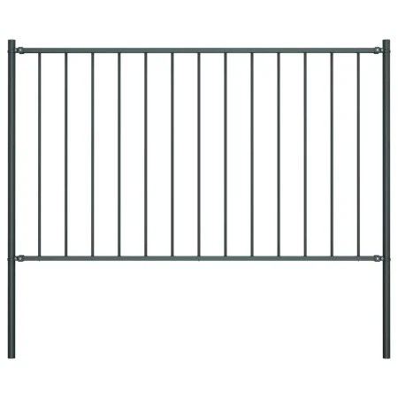 Fence panel and steel posts gray powder coating 1.7x0.75 m by vidaXL, fence panels - Ref: Foro24-145212, Price: 53,22 €, Disc...