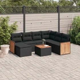 8-teiliges Gartensofa-Set und schwarze synthetische Rattankissen von , Gartensets - Ref: Foro24-3227889, Preis: 487,52 €, Rab...
