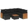 8-piece garden sofa set and black synthetic rattan cushions by , Garden sets - Ref: Foro24-3227889, Price: 487,05 €, Discount: %