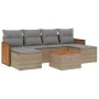 7-teiliges Gartensofa-Set und beigefarbene synthetische Rattankissen von , Gartensets - Ref: Foro24-3227907, Preis: 401,93 €,...