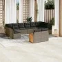 Garden sofa and cushion set 12 pieces gray synthetic rattan by , Garden sets - Ref: Foro24-3228125, Price: 713,92 €, Discount: %
