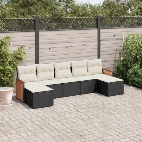 7-piece garden dining set and black synthetic rattan cushions by , Garden sets - Ref: Foro24-3227911, Price: 380,65 €, Discou...