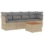 Gartensofa-Set mit beigem Kissenmix, 5-teilig aus PE-Rattan von , Gartensets - Ref: Foro24-3255807, Preis: 300,75 €, Rabatt: %
