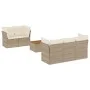 Garden sofa set with cushions 6 pieces beige synthetic rattan by , Garden sets - Ref: Foro24-3255813, Price: 407,90 €, Discou...