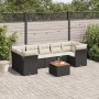Gartensofa- und Kissenset 8-teilig aus schwarzem synthetischem Rattan von , Gartensets - Ref: Foro24-3255839, Preis: 480,96 €...