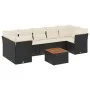Garden sofa and cushion set 8 pieces black synthetic rattan by , Garden sets - Ref: Foro24-3255839, Price: 475,60 €, Discount: %