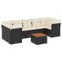 Gartensofa- und Kissenset 8-teilig aus schwarzem synthetischem Rattan von , Gartensets - Ref: Foro24-3255839, Preis: 480,96 €...