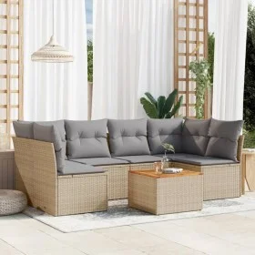 Garden sofa set with beige cushions mix 7 pieces PE rattan by , Garden sets - Ref: Foro24-3255891, Price: 426,21 €, Discount: %