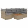 Gartensofa-Set mit beigem Kissenmix, 7-teilig aus PE-Rattan von , Gartensets - Ref: Foro24-3255891, Preis: 426,21 €, Rabatt: %