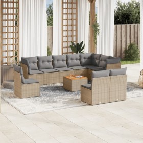 Garden sofa set with beige cushions mix 11 pieces PE rattan by , Garden sets - Ref: Foro24-3256031, Price: 691,88 €, Discount: %