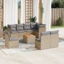 Garden sofa set with beige cushions mix 9 pieces PE rattan by , Garden sets - Ref: Foro24-3256073, Price: 601,37 €, Discount: %