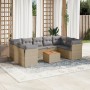 Gartensofa-Set mit beigen Kissen, 10-teilig, synthetisches Rattan von , Gartensets - Ref: Foro24-3256136, Preis: 640,47 €, Ra...