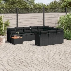 11-teiliges Gartensofa-Set und schwarze synthetische Rattankissen von , Gartensets - Ref: Foro24-3256174, Preis: 648,39 €, Ra...