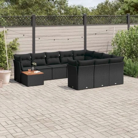 11-piece garden sofa set and black synthetic rattan cushions by , Garden sets - Ref: Foro24-3256174, Price: 648,39 €, Discoun...