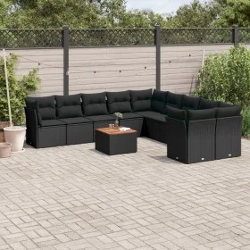 11-teiliges Gartensofa-Set und schwarze synthetische Rattankissen von , Gartensets - Ref: Foro24-3256181, Preis: 648,39 €, Ra...