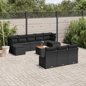 11-teiliges Gartensofa-Set und schwarze synthetische Rattankissen von , Gartensets - Ref: Foro24-3256195, Preis: 601,19 €, Ra...